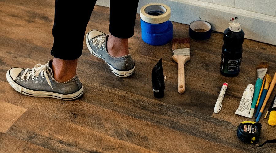 Homeowner Getting Ready to Paint for a Sale