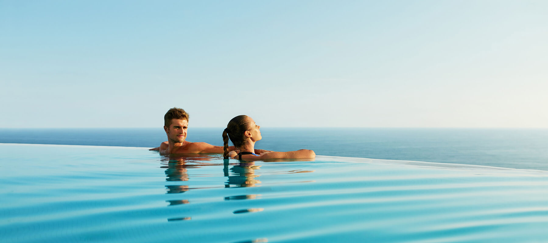 Palms and beach view
