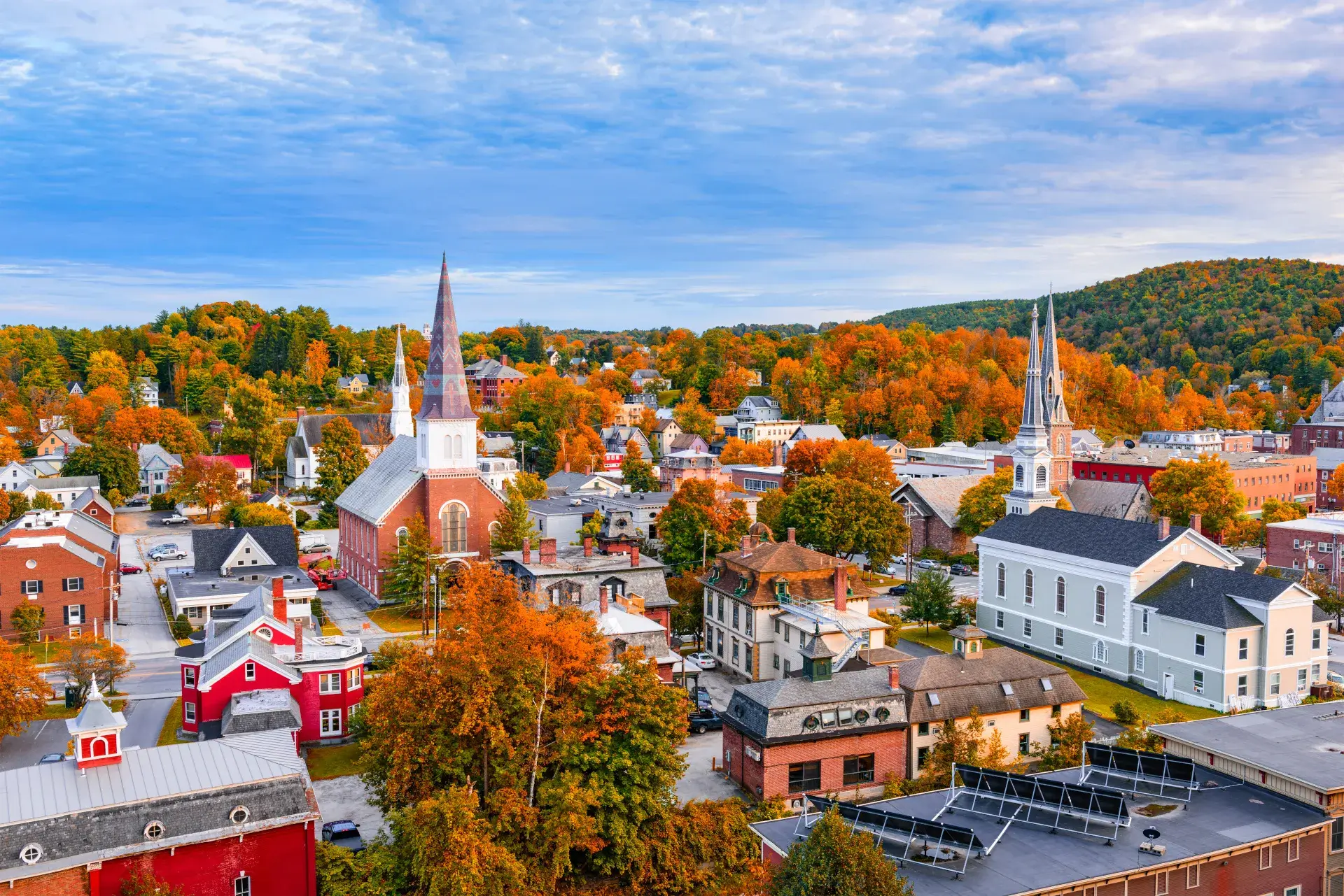 Montpelier, Vermont, USA town Skyline.