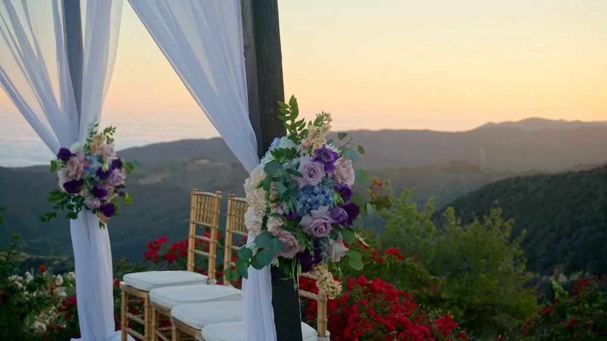 Malibu Hills mountain top wedding vistas