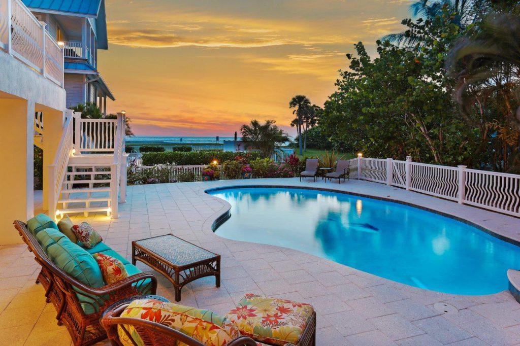 Keep your pool deck looking pristine as seen at 149 Big Pass Lane on Siesta Key.