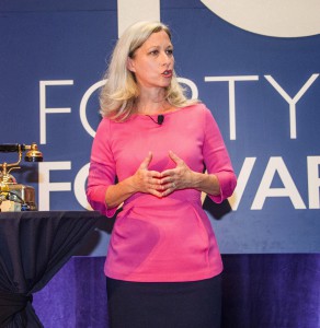 Marci Rossell speaking at the All Company Meeting