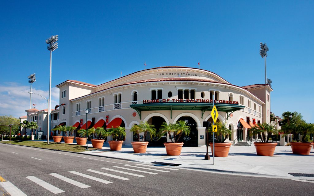 Ed Smith Stadium in Sarasota, the spring training home of the Baltimore Orioles