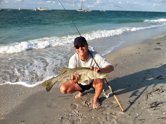 Dennis Dahm catching a fish in Boca Grande