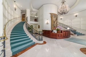 interior staircase of Ritz Tower residences in sarasota