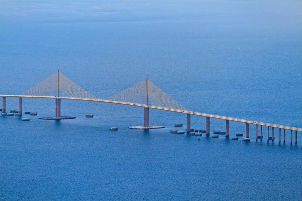 The Skyway Bridge along the way to St. Petersburg, Florida 