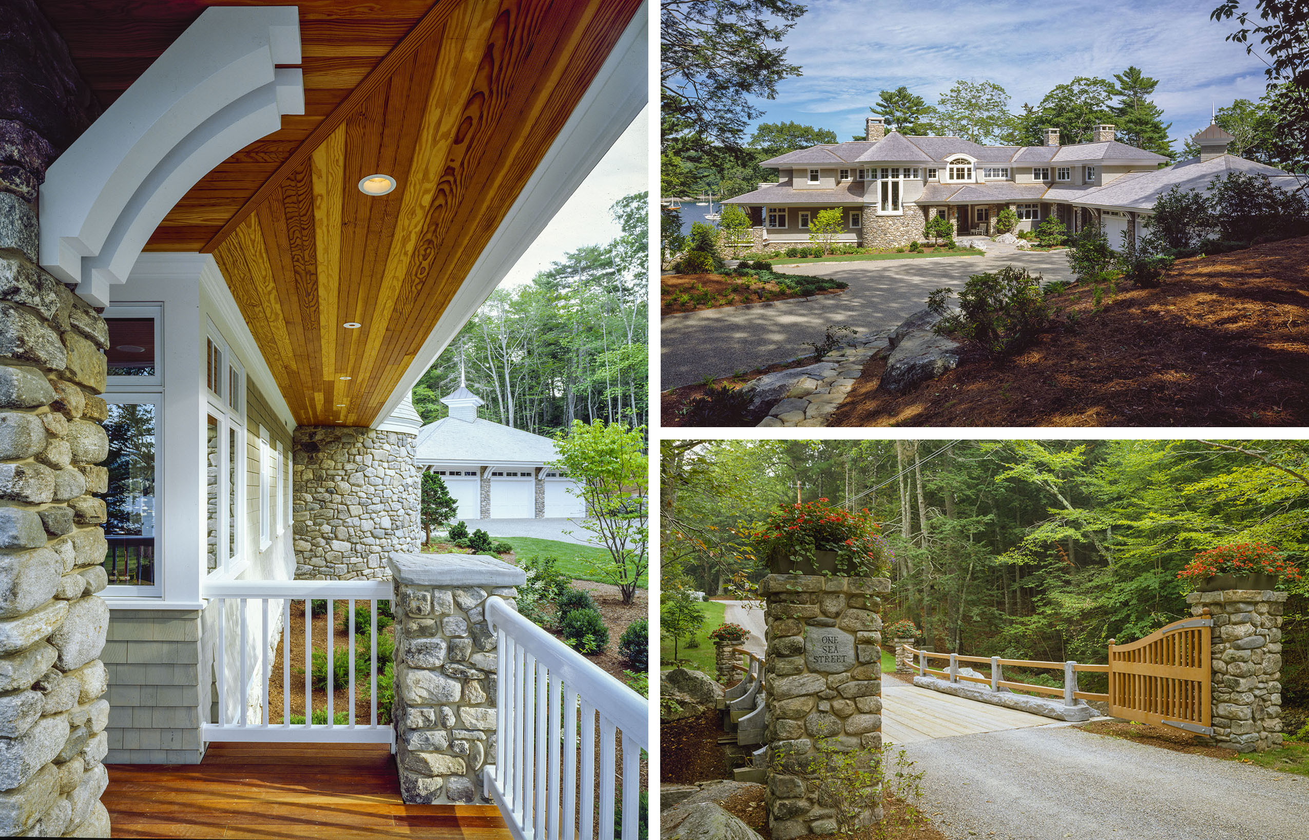 Rockport ME _ Use of local building materials, more natural in appearance, lend harmony to home with local landscape