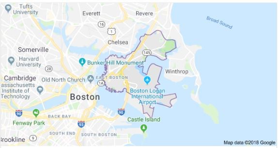 Google map of Boston Google Map East Boston