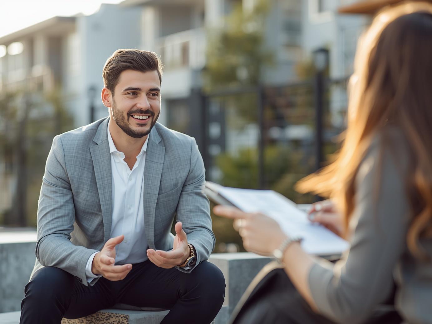 Local brokers collaborating in office environment