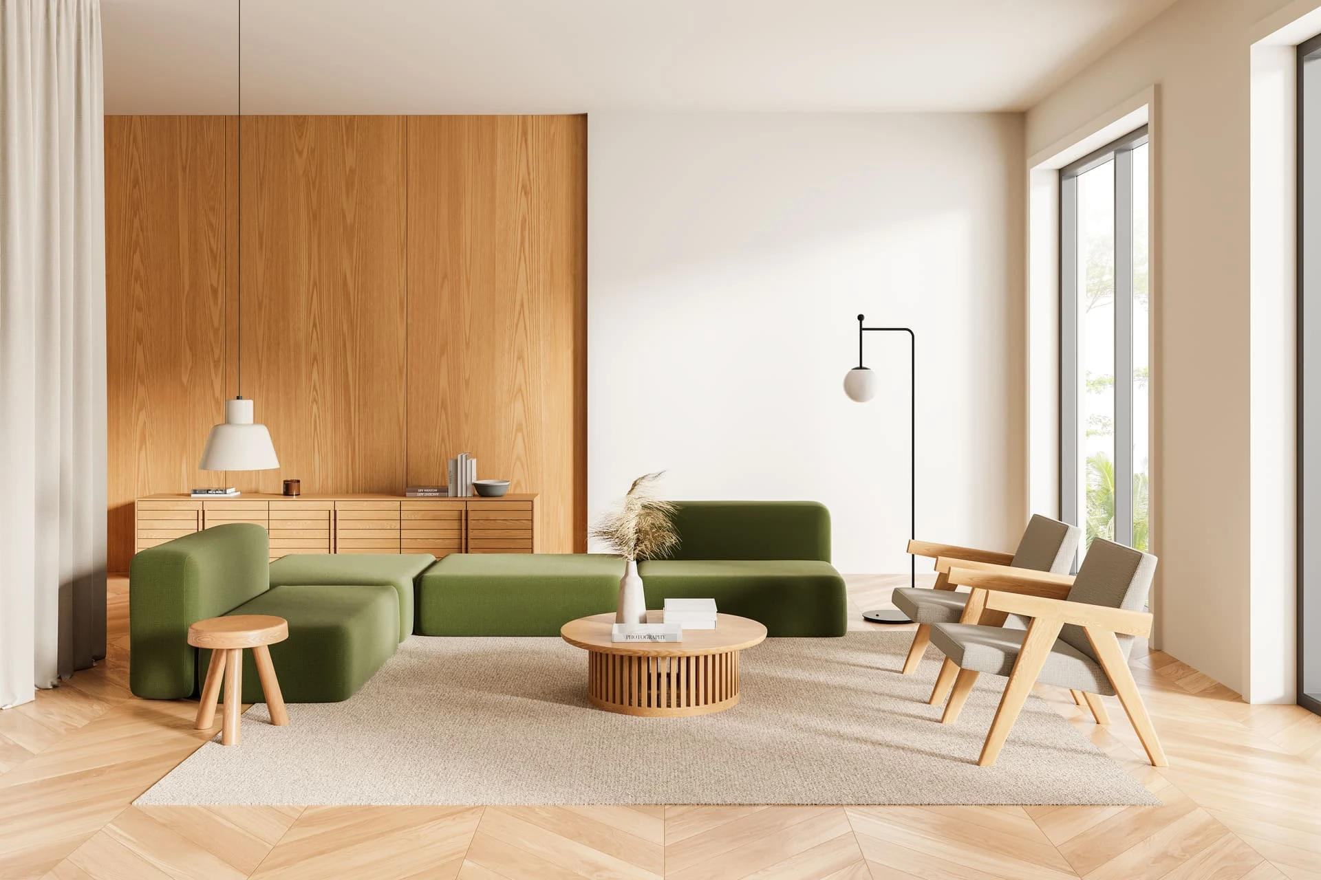 Generic bright inviting interior, neutral and modern, no identifiable location