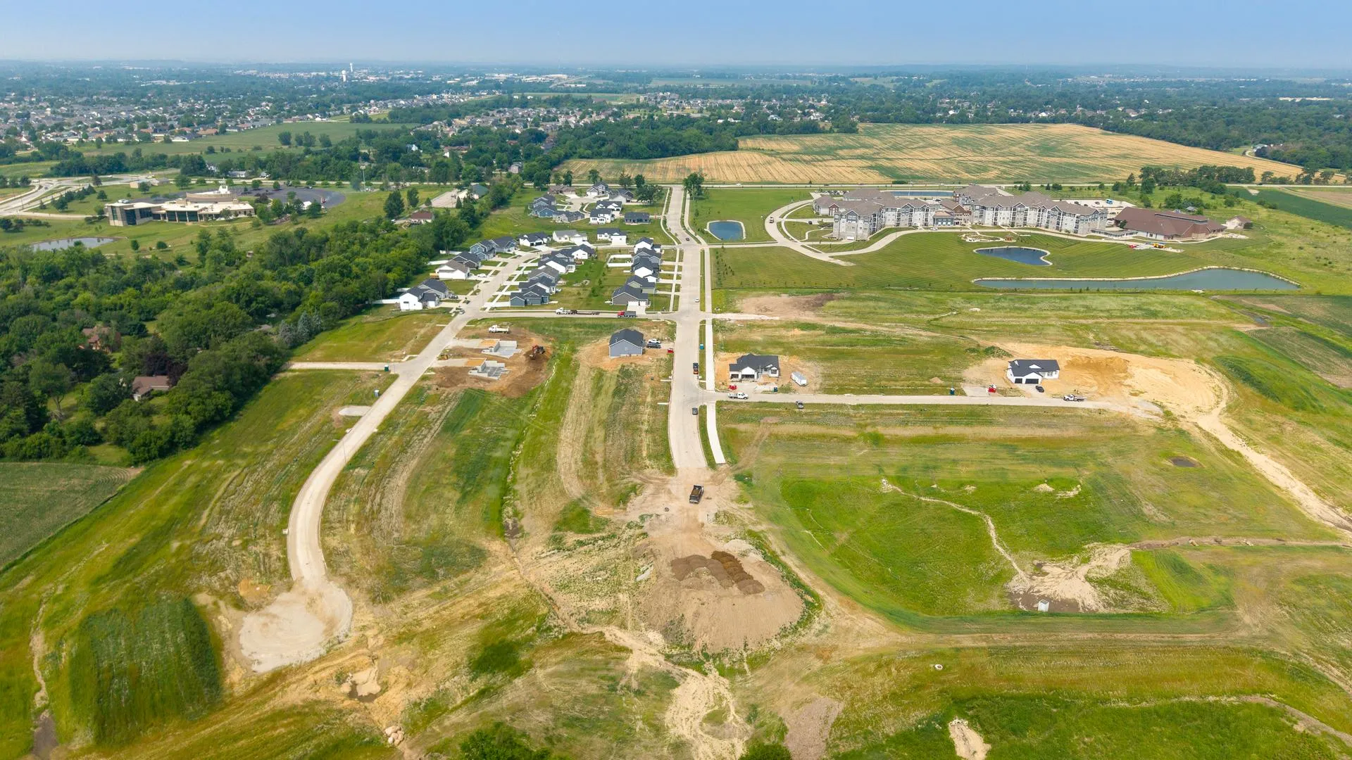 Aerial view of land development