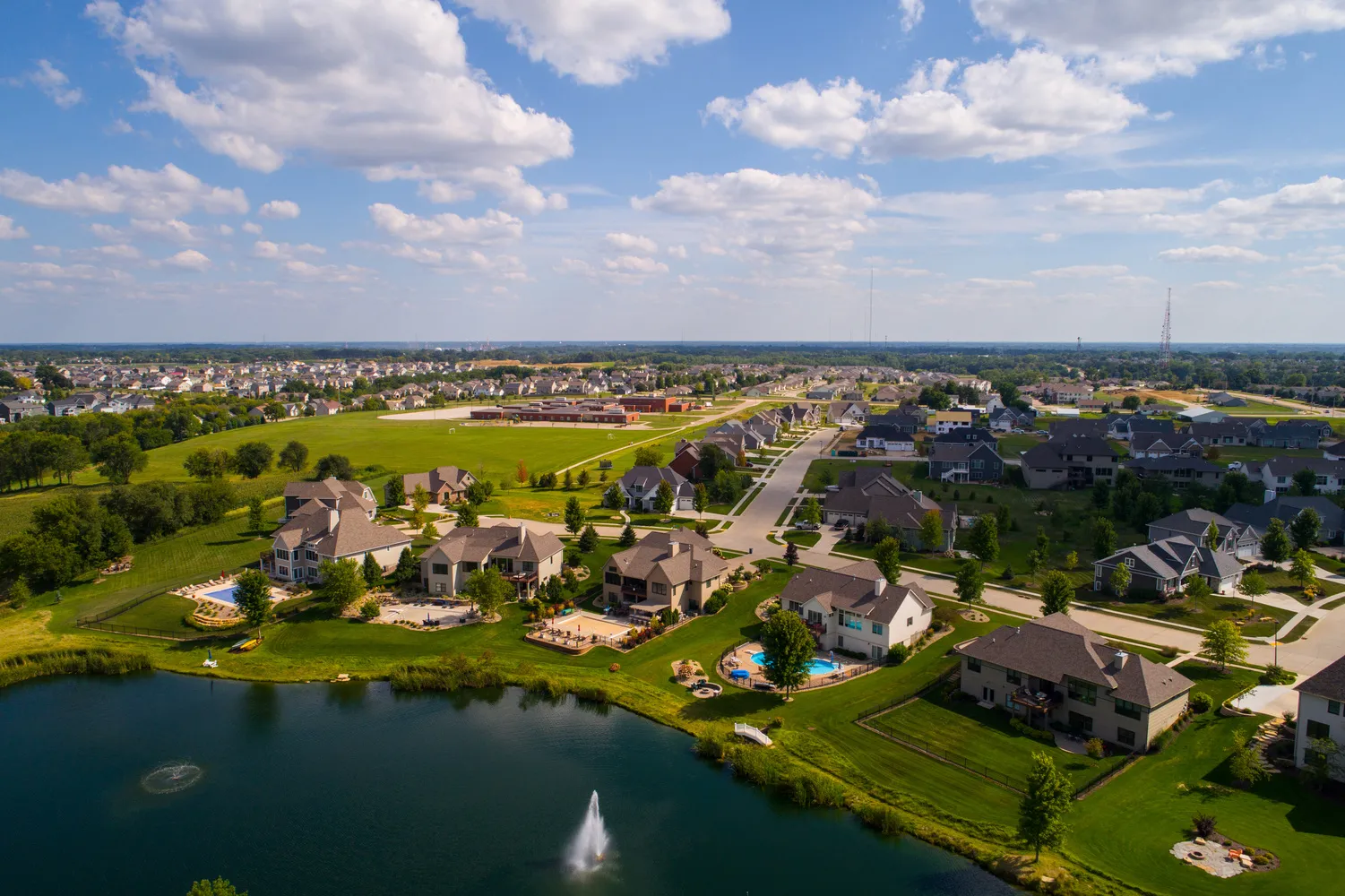 Aerial view homes, Iowa