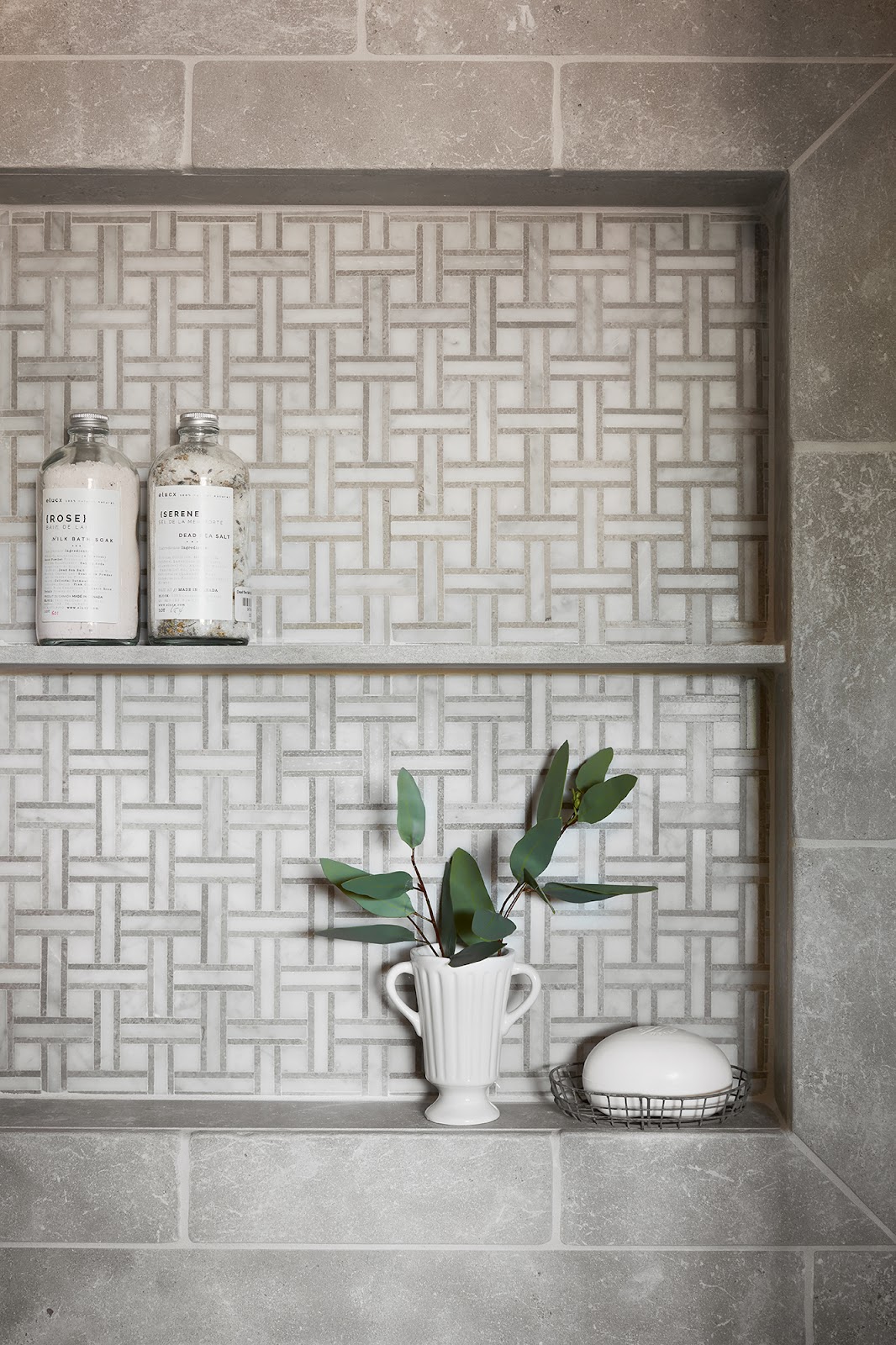 basket weave pattern — marble tile