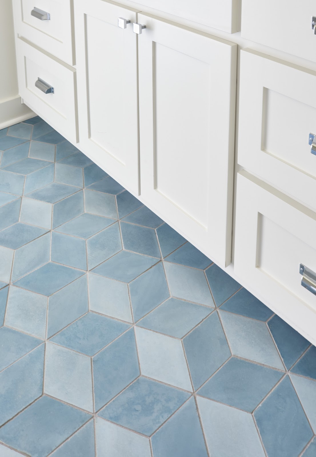 light + dark blue cement tile