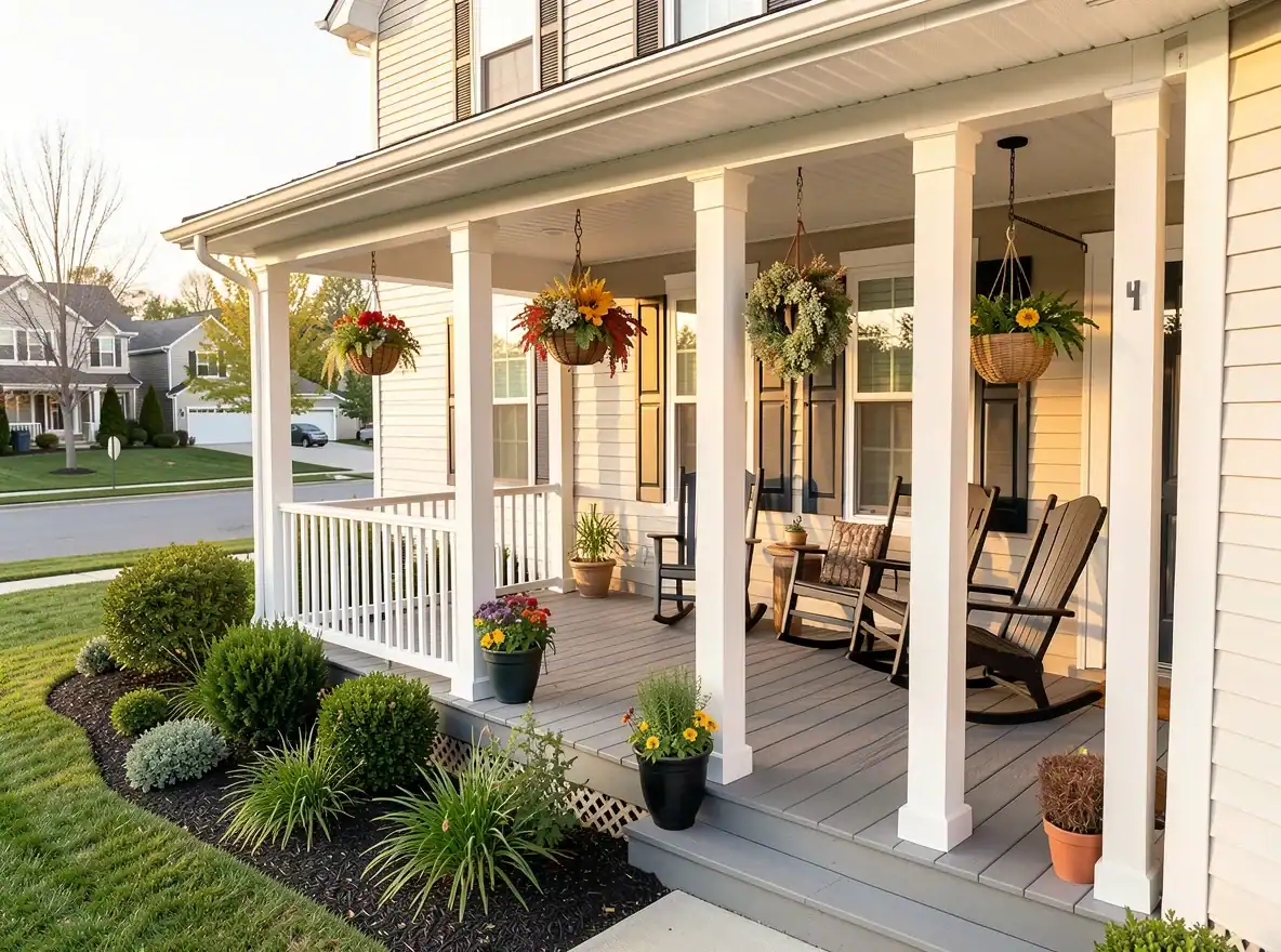 Well-prepared home exterior before listing