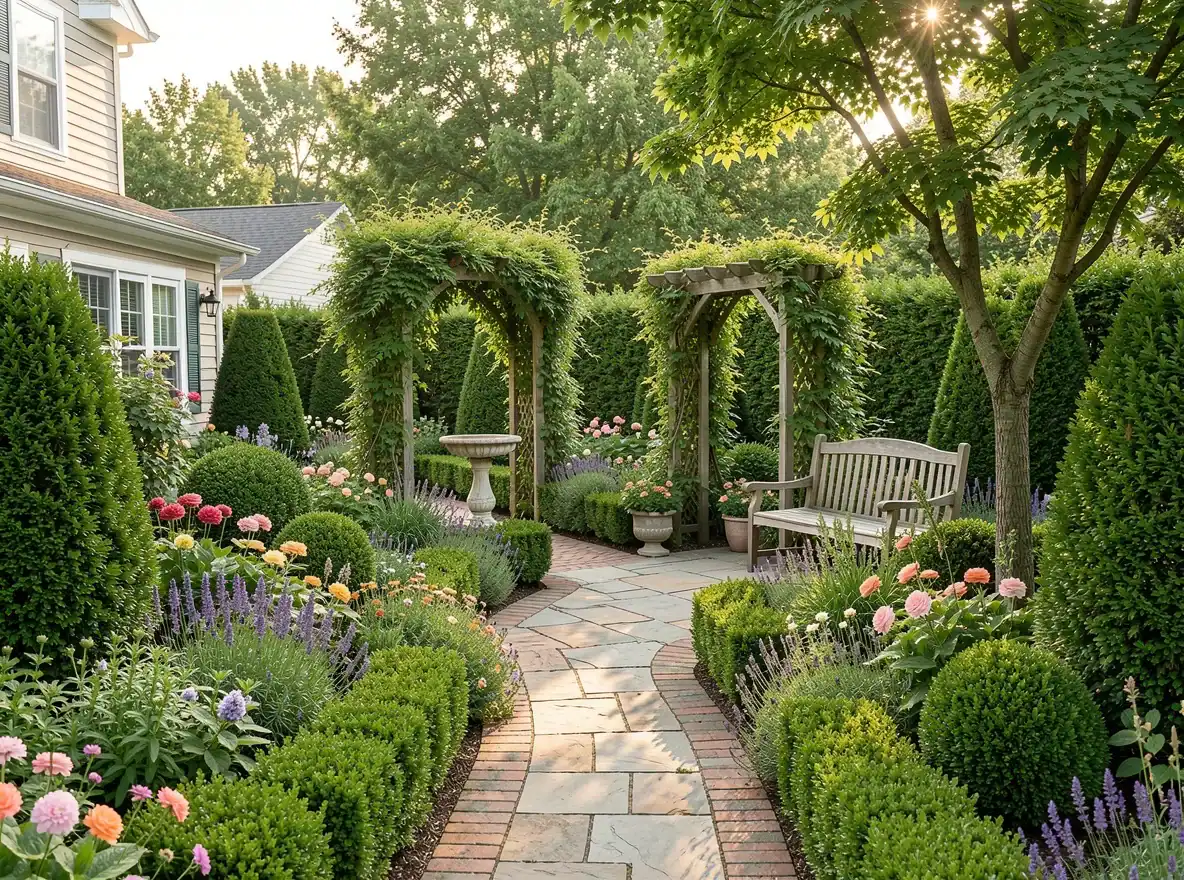 Welcoming backyard garden space that adds lifestyle appeal for buyers