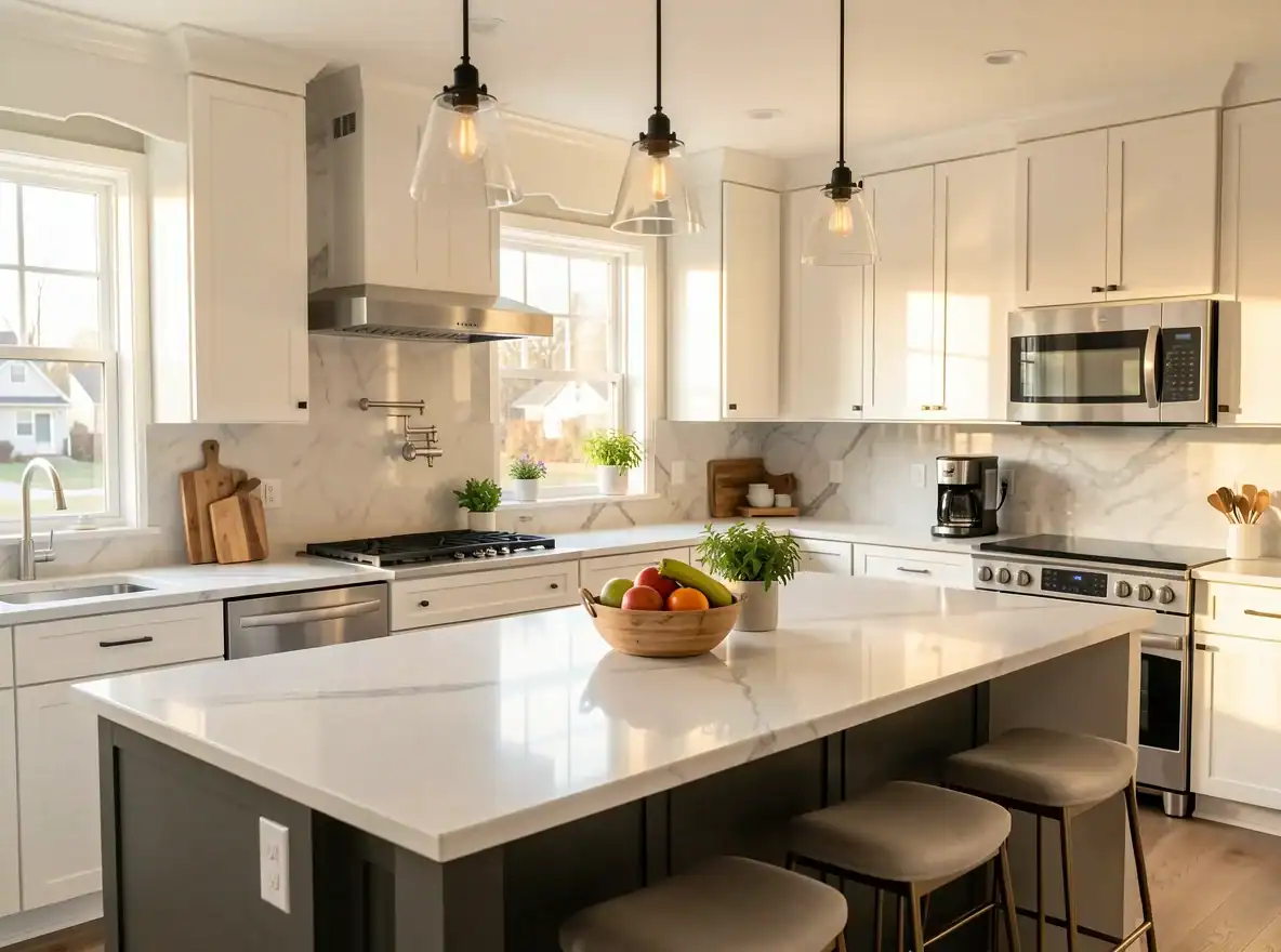 Well-staged kitchen prepared for a successful home sale