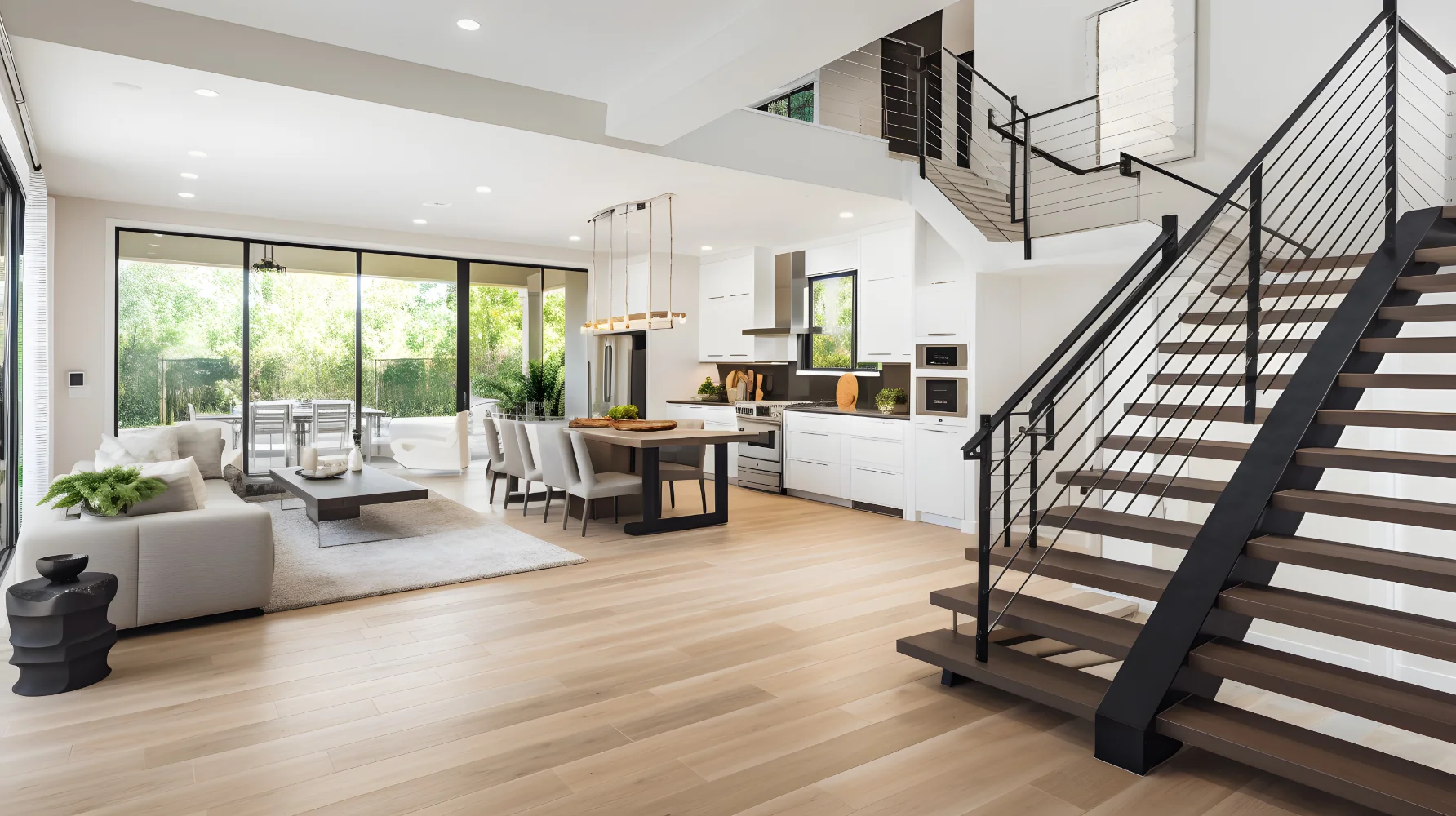 Comfortable modern living room showcasing activated home services and utilities