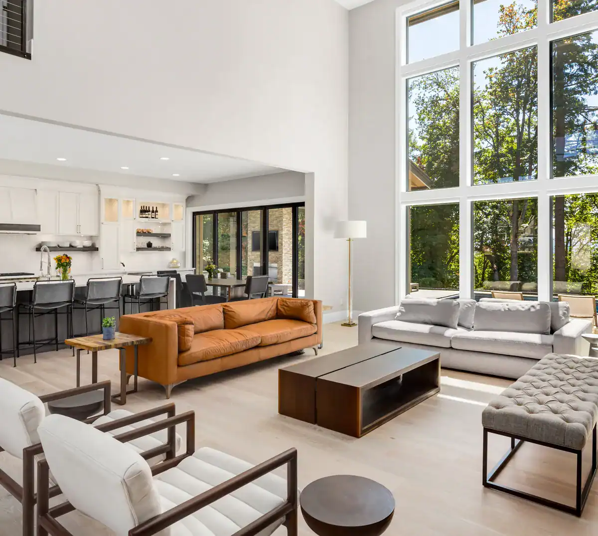 Living room with large windows