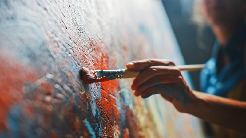 Artist Painting in River Arts District Asheville
