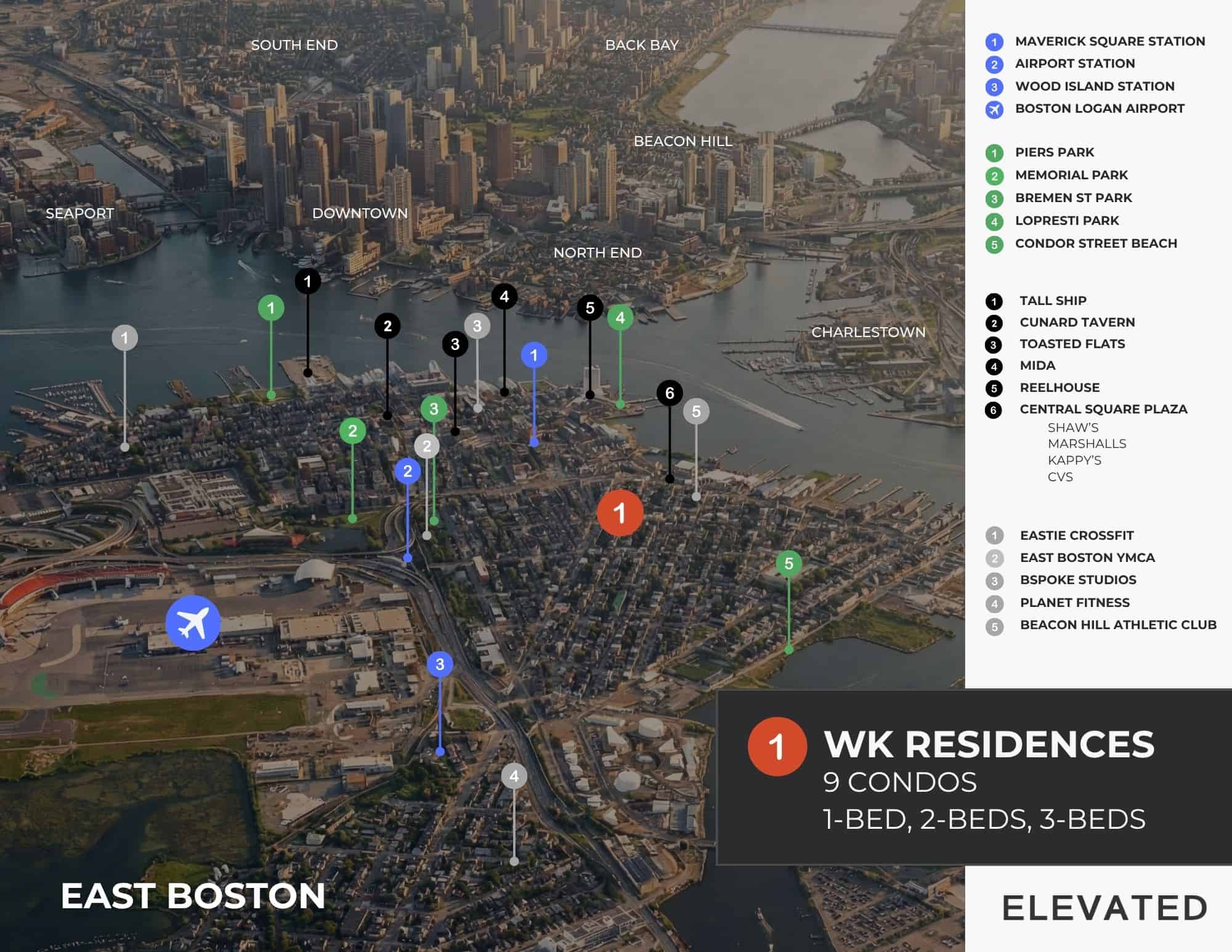 Map of East Boston - WK Residences - East Boston Luxury Conodos