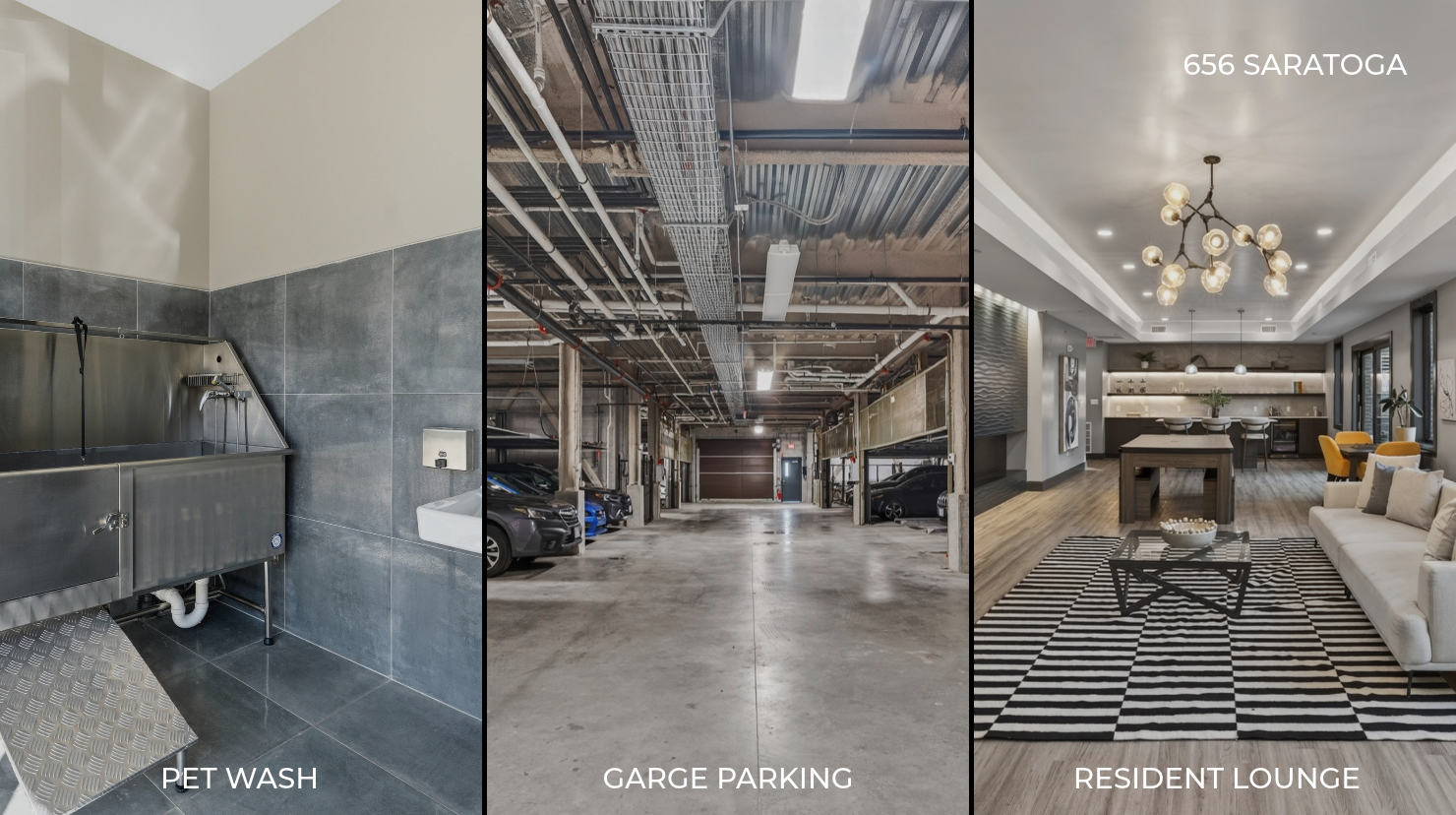 Amenities at 656 Saratoga - East Boston Luxury Condo Building with Garage Parking