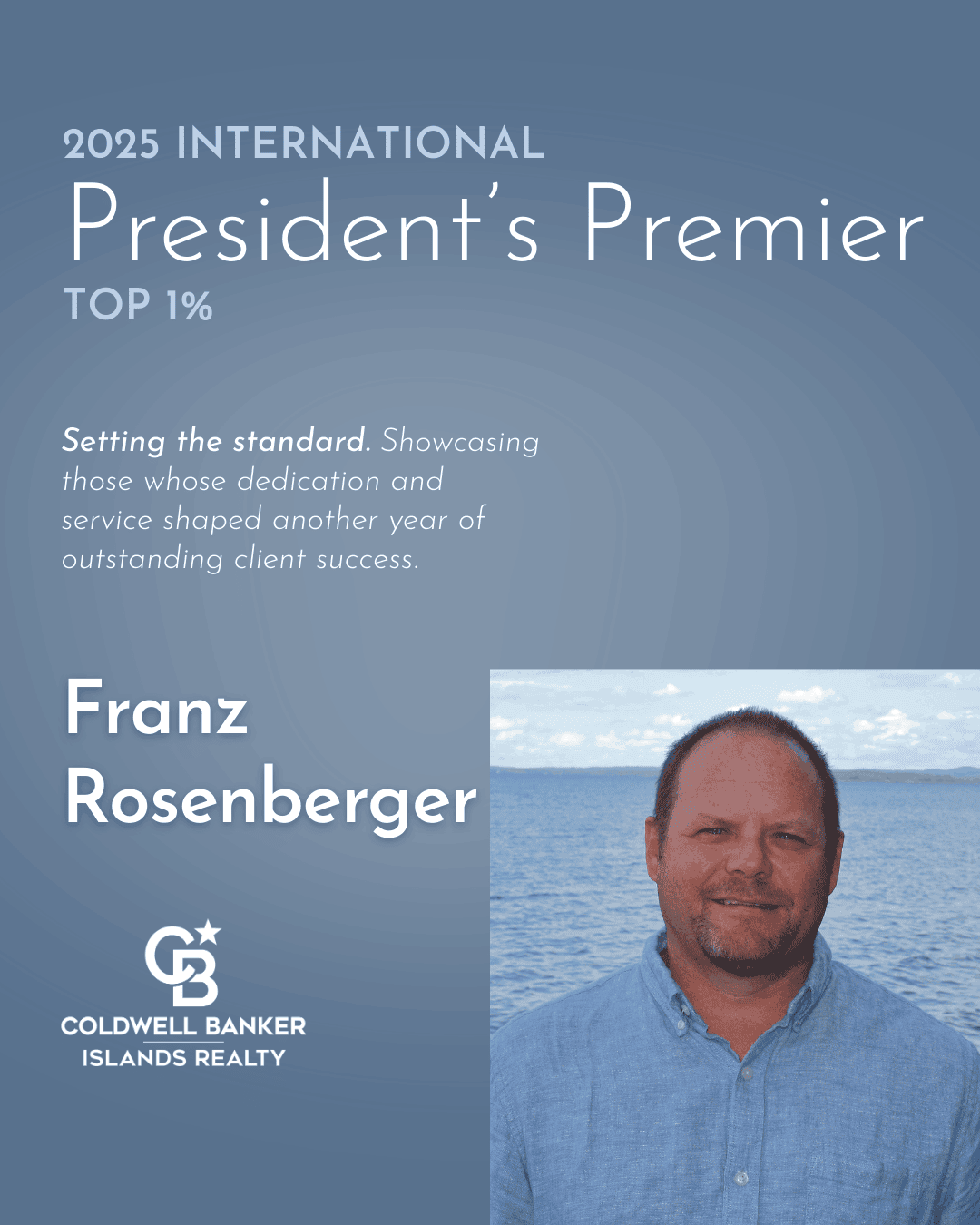Franz Rosenberger earned the International President’s Premier Award, placing him among the top 1% of Coldwell Banker agents worldwide