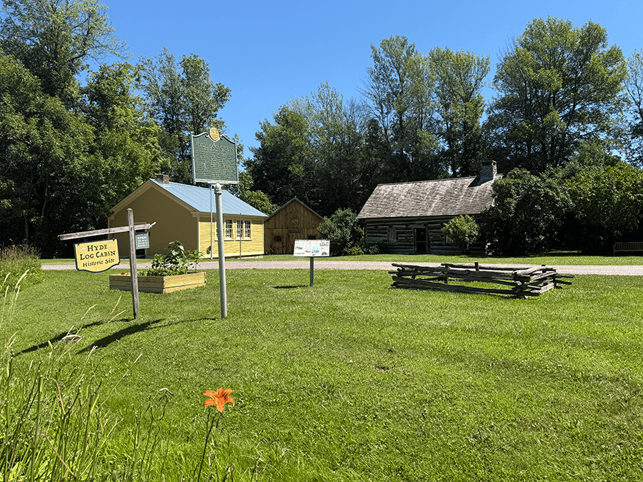 Vermont Historic Marker, Hyde Log Cabin, Grand Isle, VT