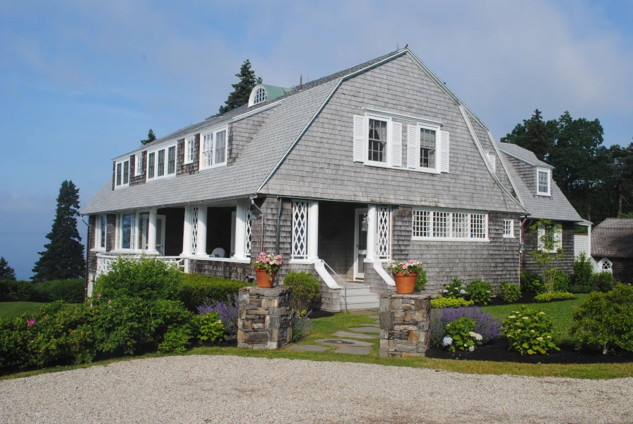 Beach house on a sunny day