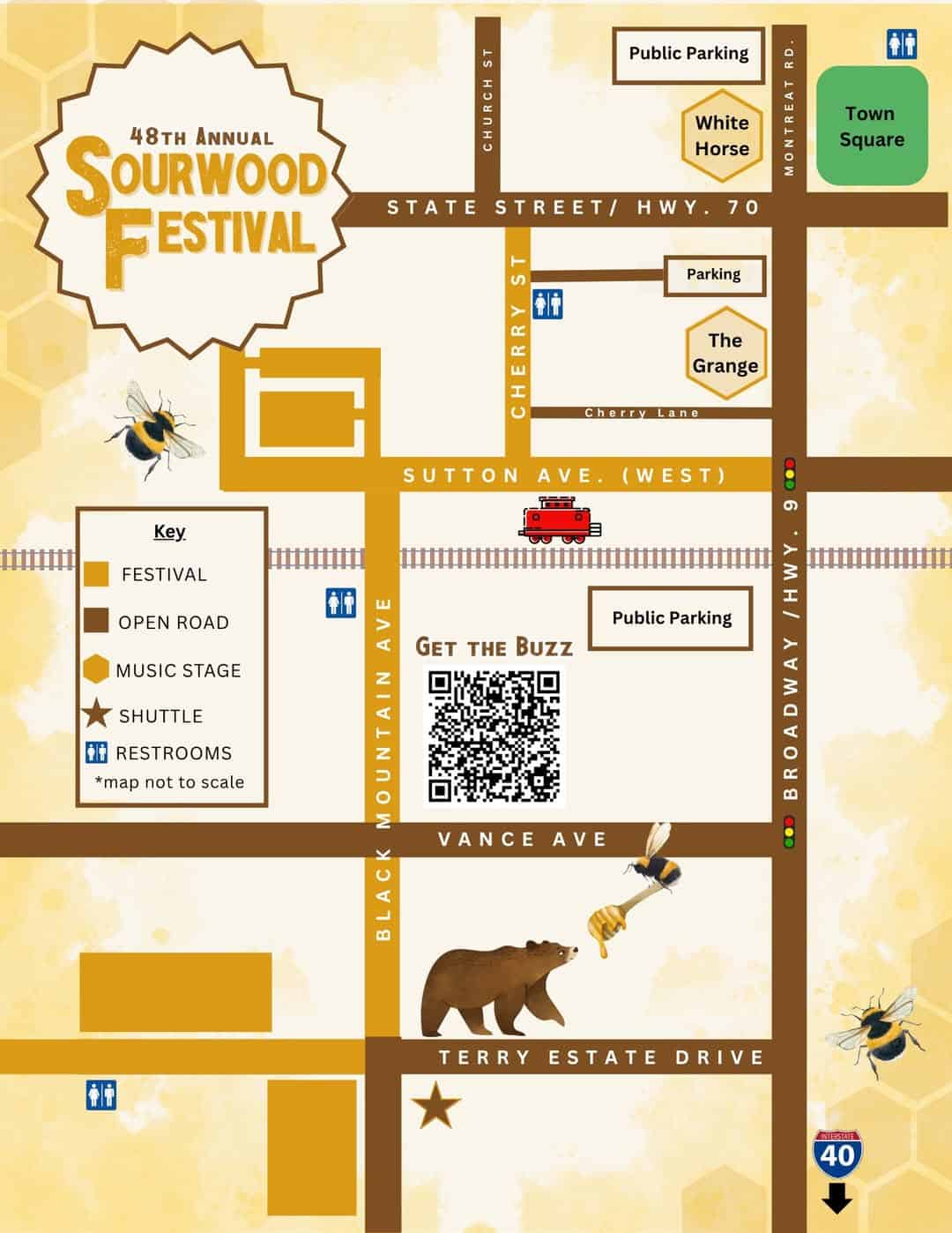 flyer for 2025 Sourwood Festival with Map included