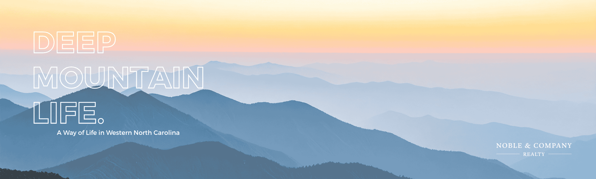 view of the blue ridge mountains at sunset