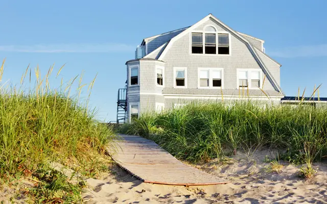 House near sandy beach