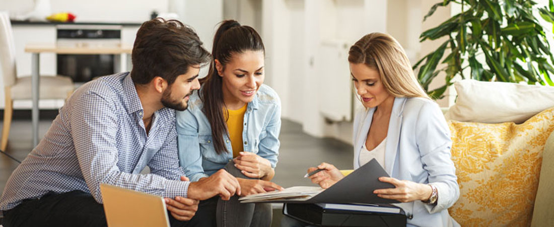 Bright living room interior used in home selling presentation