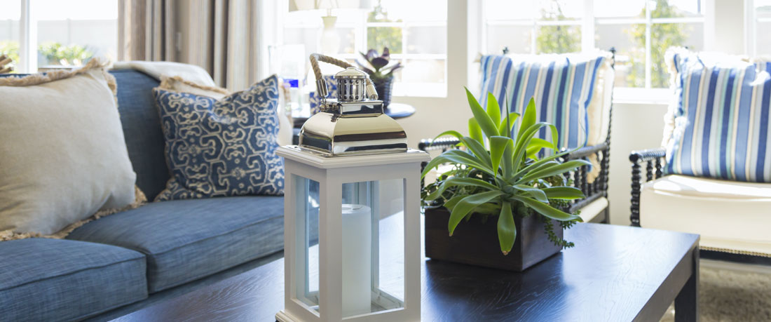 Bright living room interior used in home selling presentation