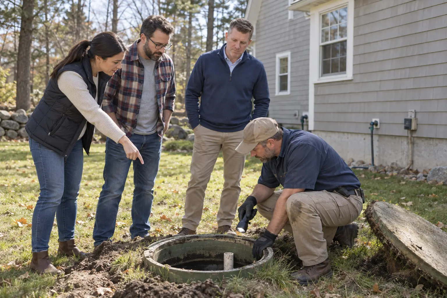 Home buyers and their real estate agent attending a home inspection