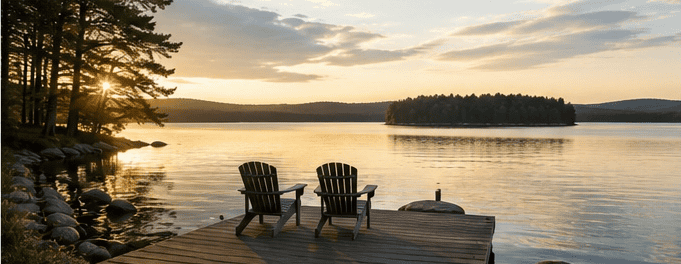 Healthy waterfront lake environment in New Hampshire's Lakes Region