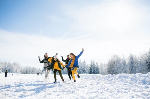 Having Fun in the Winter Snow