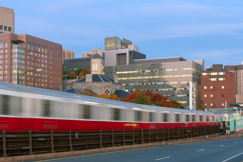 River View; MBTA red line Charles St station, Longfellow Bridge