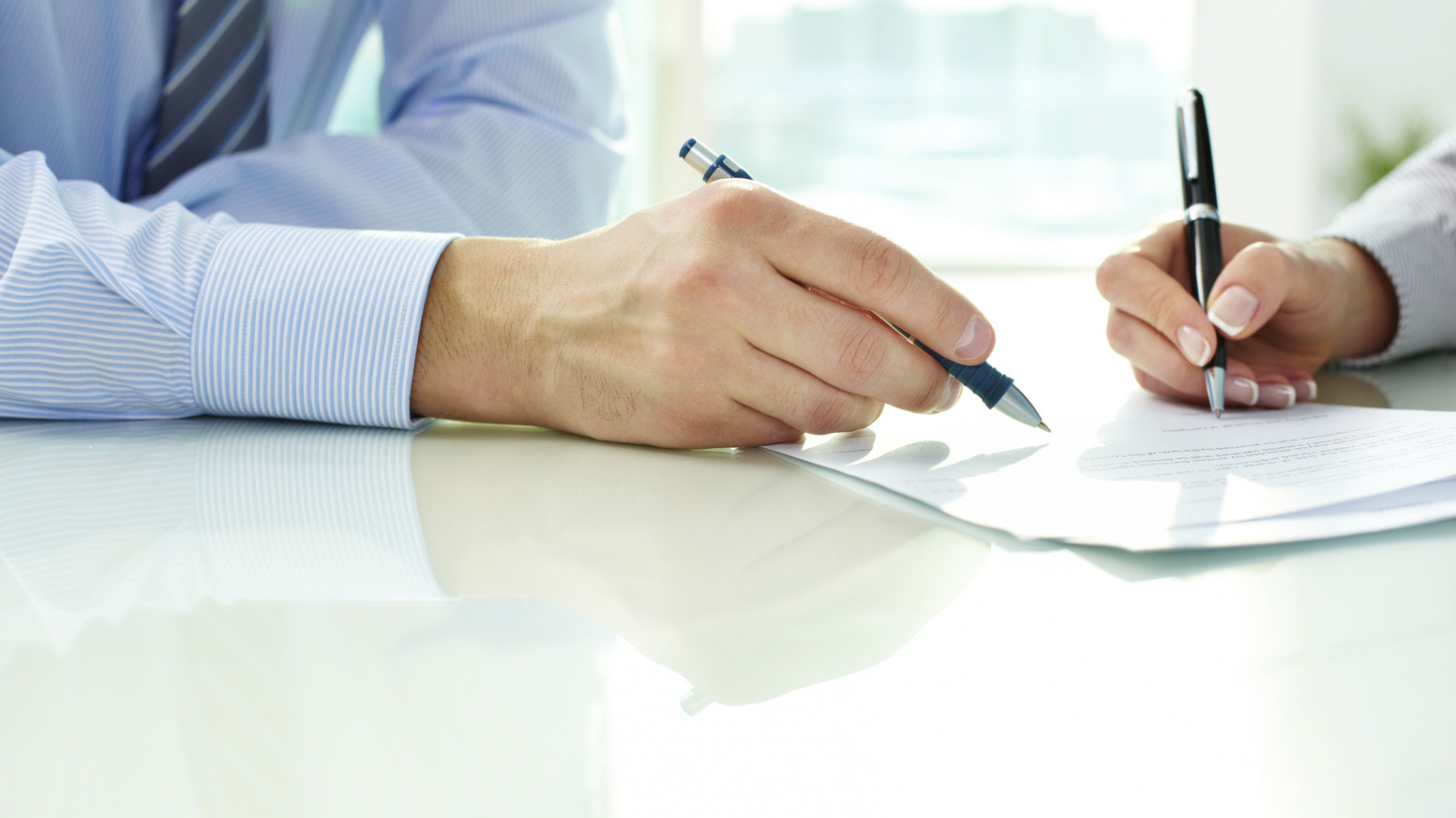 background photo, signing a contract