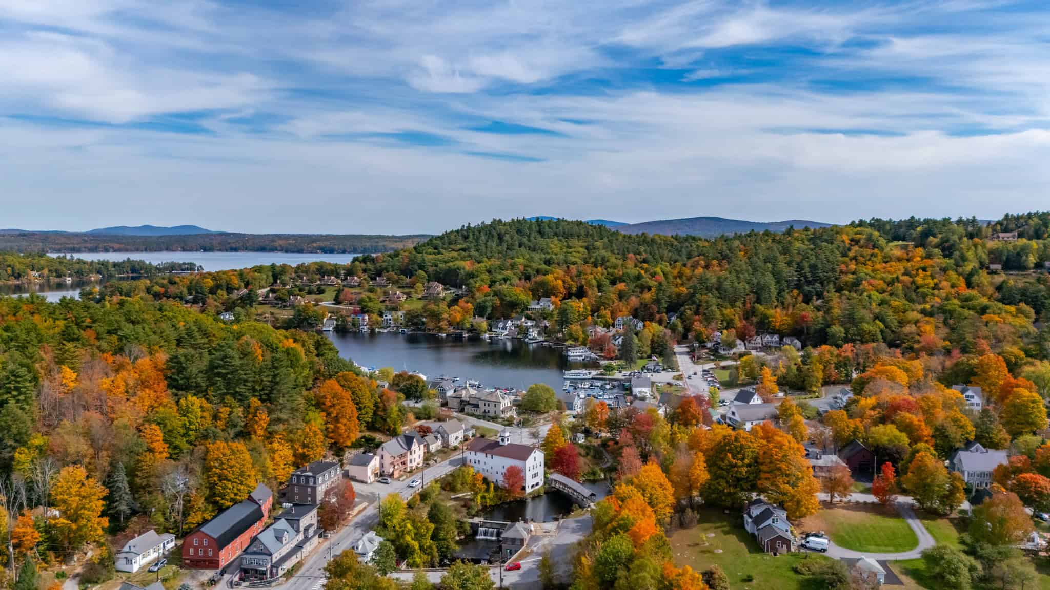 Aerial Image of Sunapee Harbor and Lake Sunapee, New Hampshire