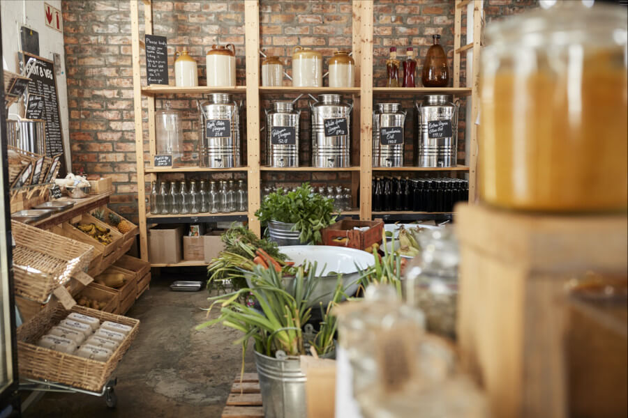 shelves with goods