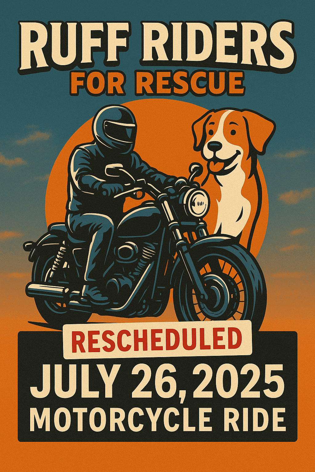 Ruff Riders for Rescue Motorcycle Ride Rescheduled for July 26, 2025