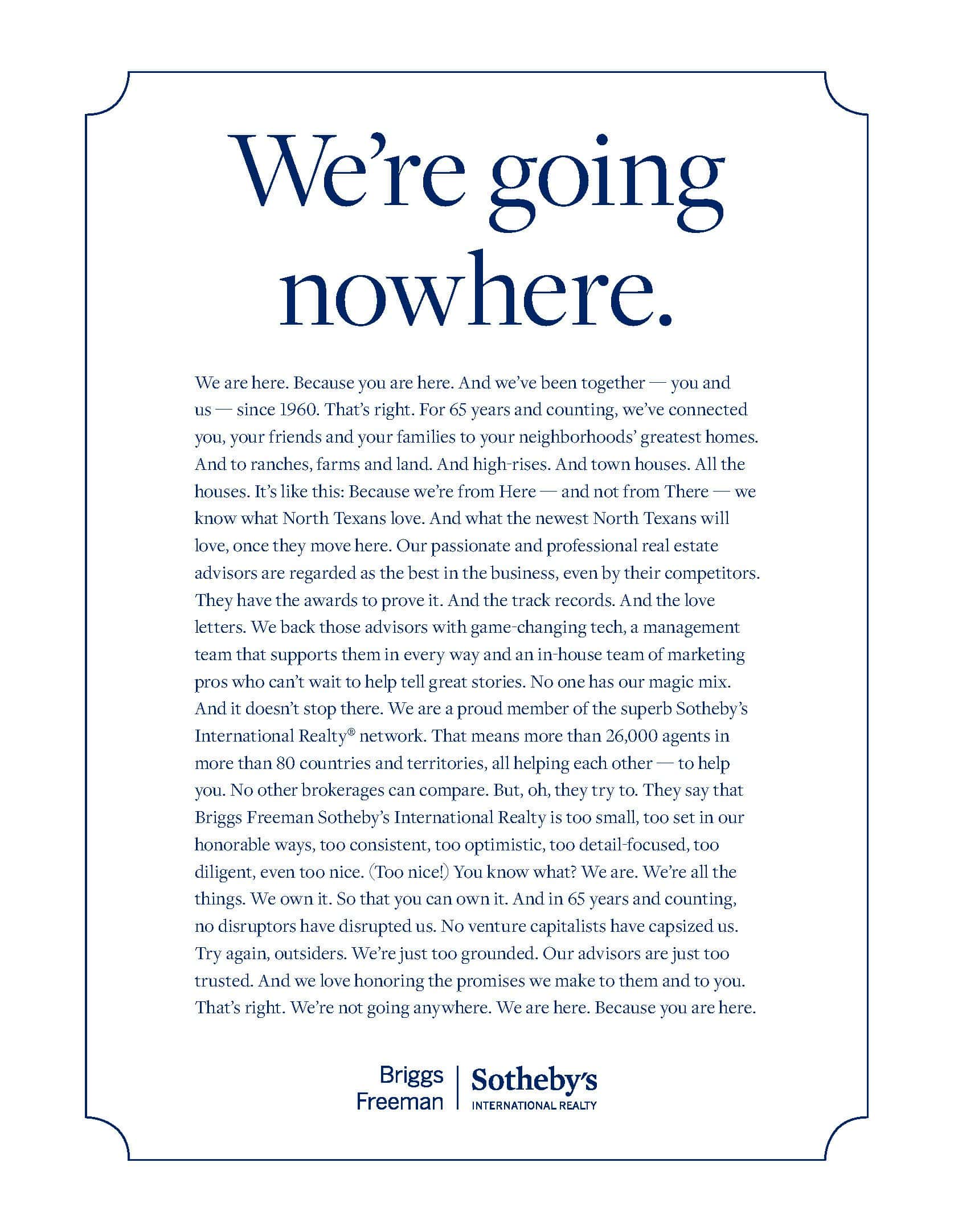 Briggs Freeman SIR Ad One