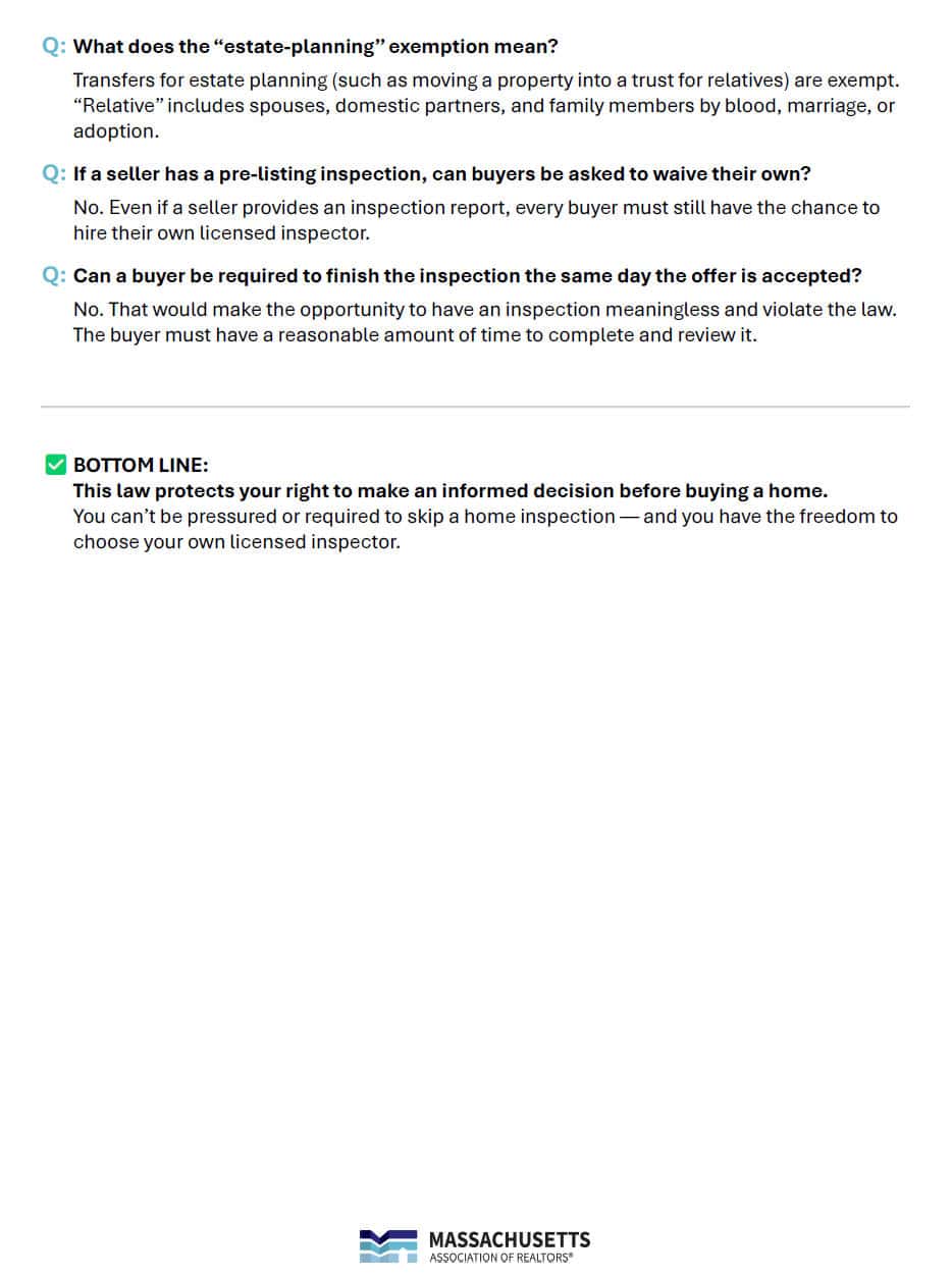 home inspection law 2025