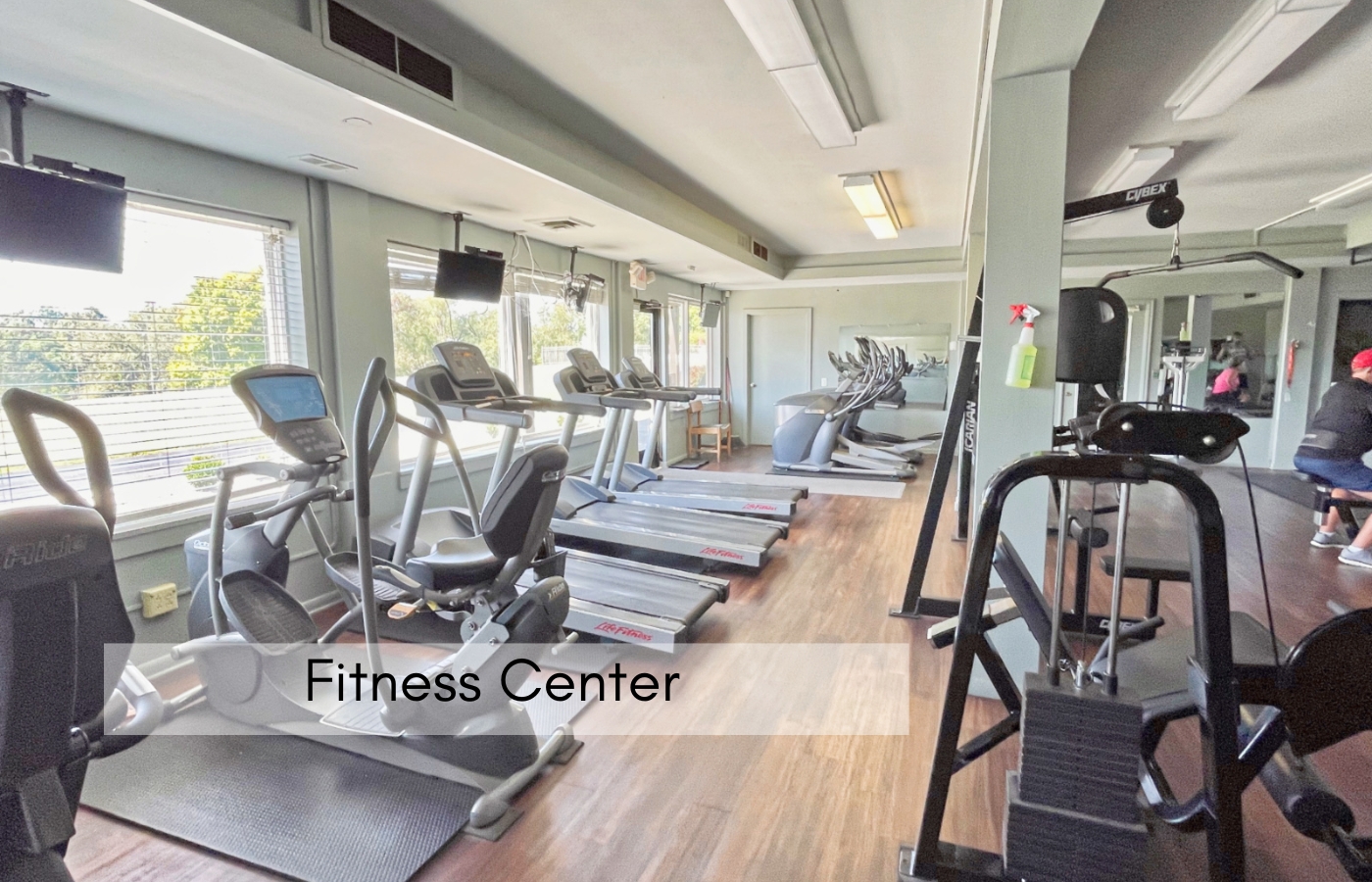 Apple Valley Fitness Center with treadmills, exercise bikes and weight equipment.