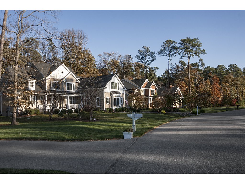 Street of homes in Hawkseye, Lewes, Delaware