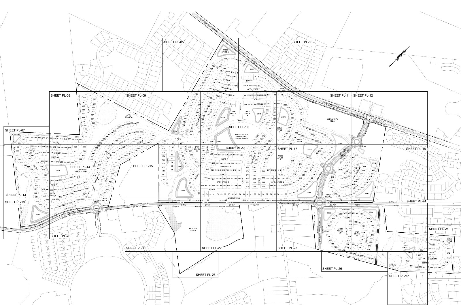 Northstar revised preliminary subdivision plan, approved by Sussex County Planning and Zoning April 15, 2026, showing the Mulberry Knoll Road extension through the site