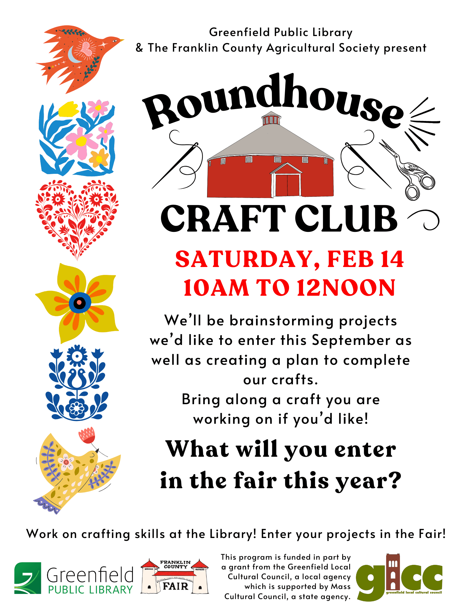 Roundhouse Craft Club Flyer
