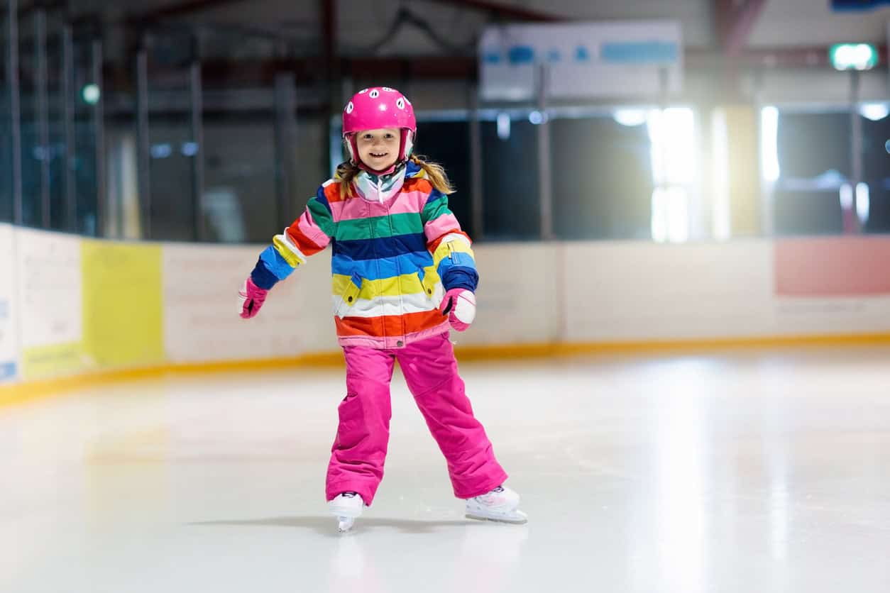 Ice skating indoors