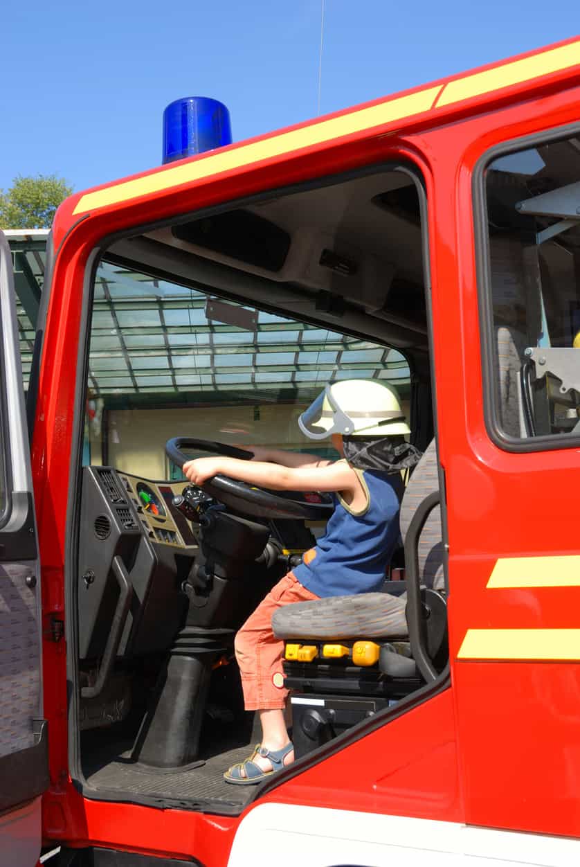 fire truck with kid